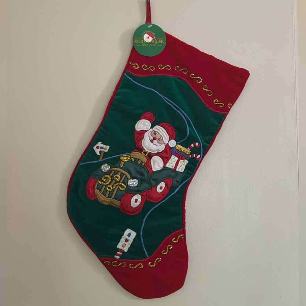 Kurt Adler - 3D SANTA RACING STOCKING